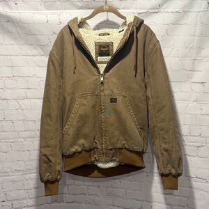 Superdry Tan Hooded‎ Sherpa insulated Men’s Utility Jacket Size Large